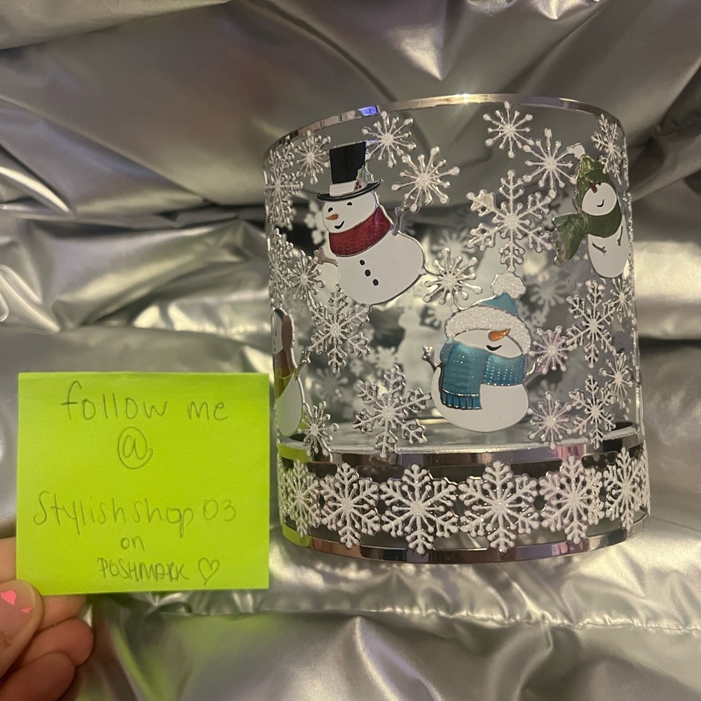 BATH AND BODY WORKS Snowman and Snowflake Candle Holder